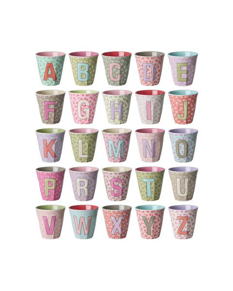 Melamine Alphabet - Flowers - Pinkish