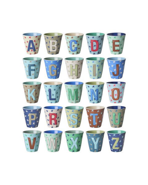 Melamine Full Alphabet - Stars - Bluish - 250ml
