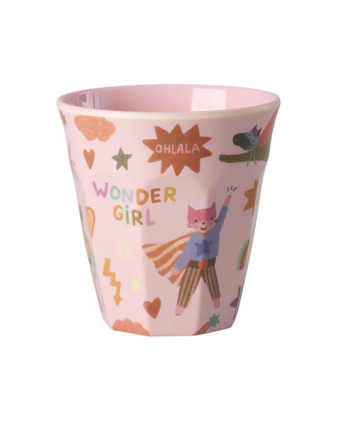 Melamine Cup with Hero Print - Medium - Pink