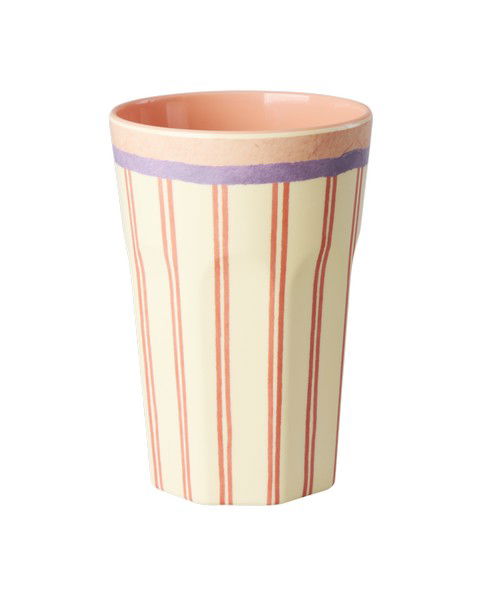 Melamine Cup with Stripey Love Print - Tall -