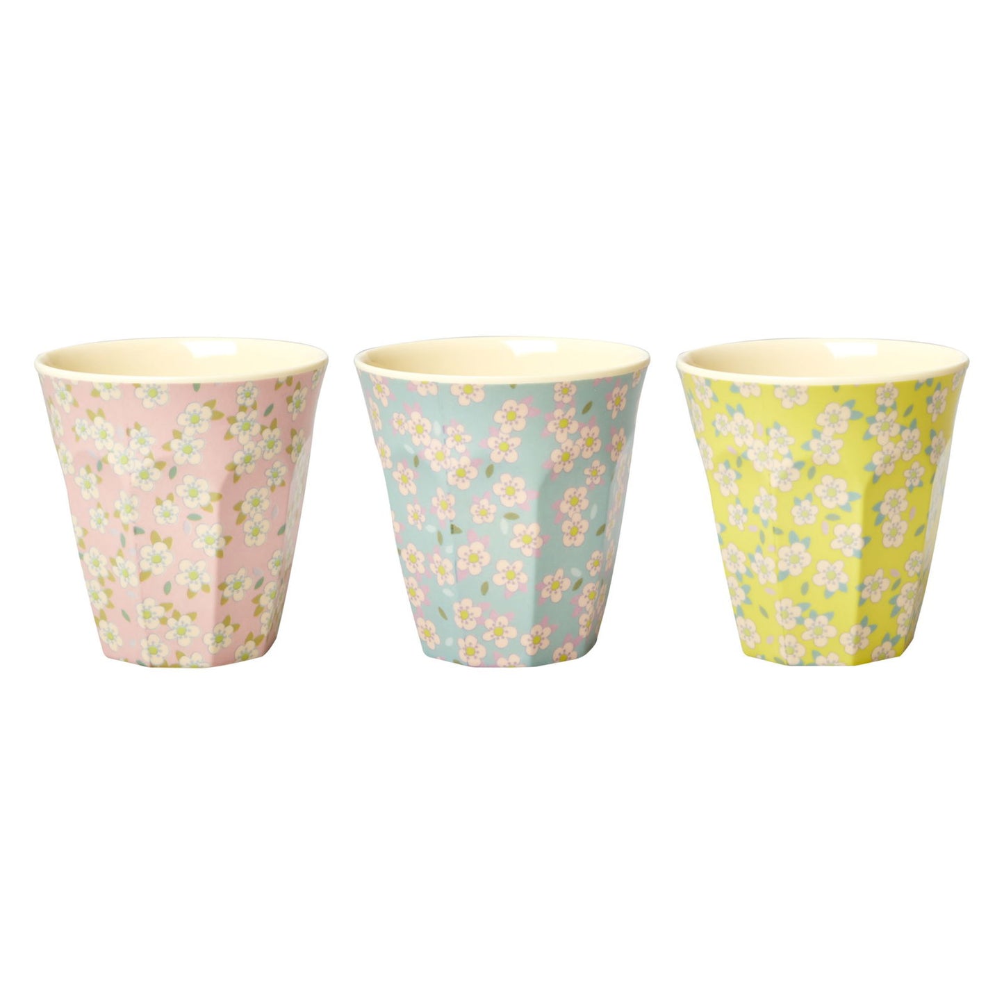 Melamine Beker met bloemenprint in 3 kleuren