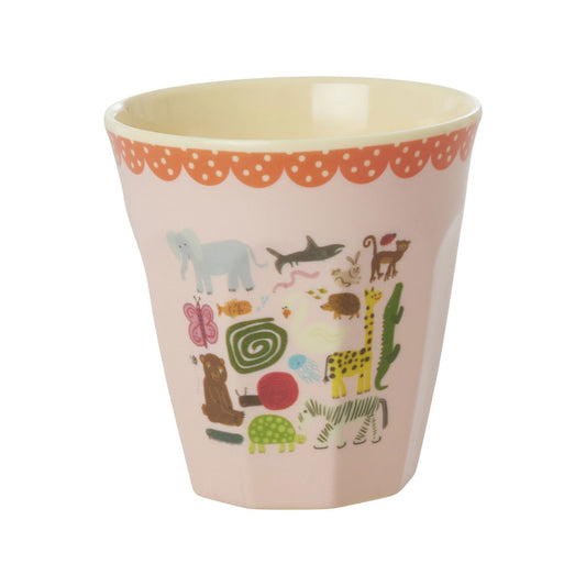 Melamine Cup with Pink Wildlife Print - Medium -250ml