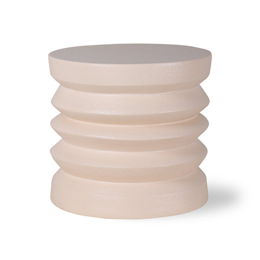 Stoneware side table cream