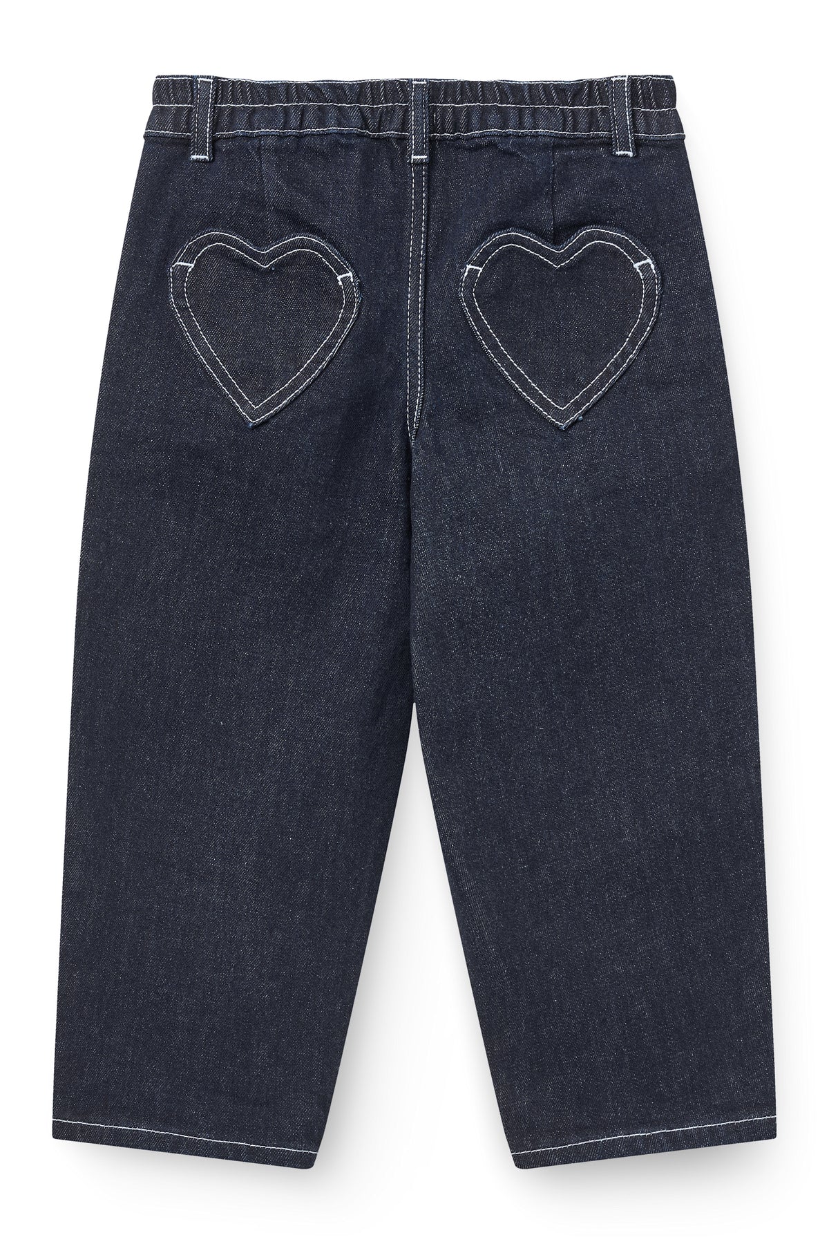 Organic Balloon Jeans met Hartjes op Achterzakken