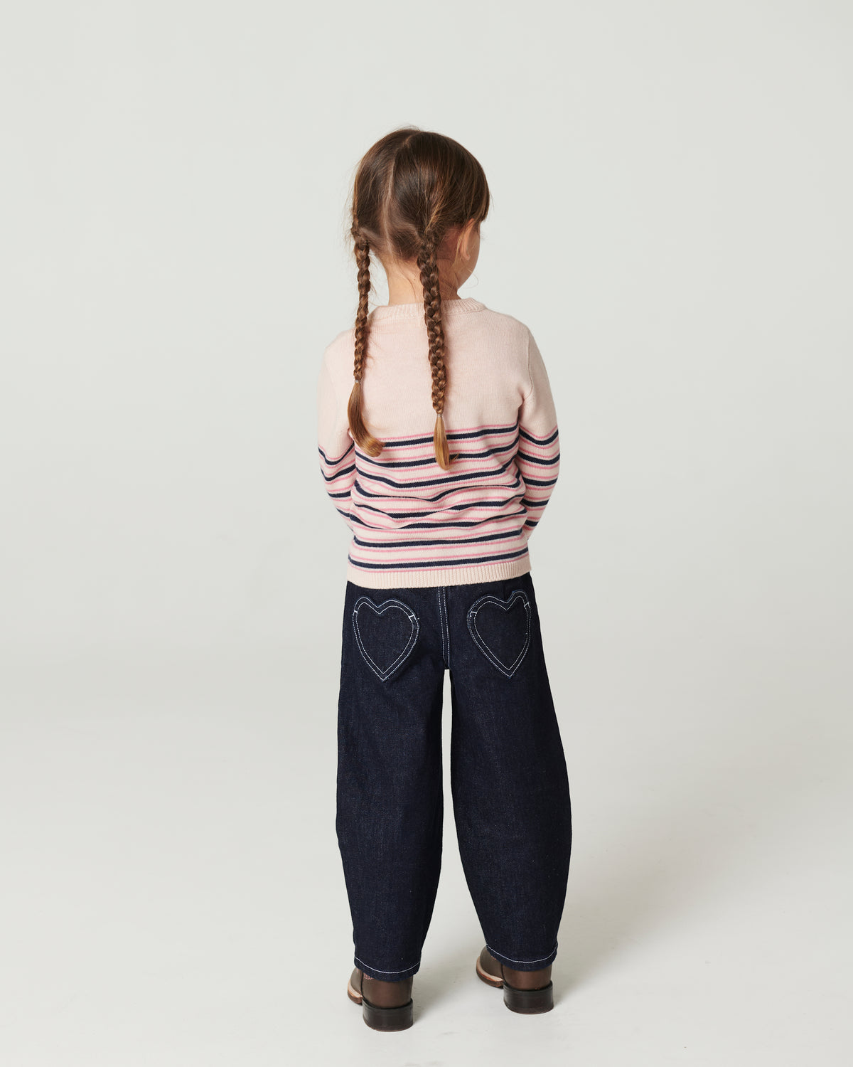 Organic Balloon Jeans met Hartjes op Achterzakken