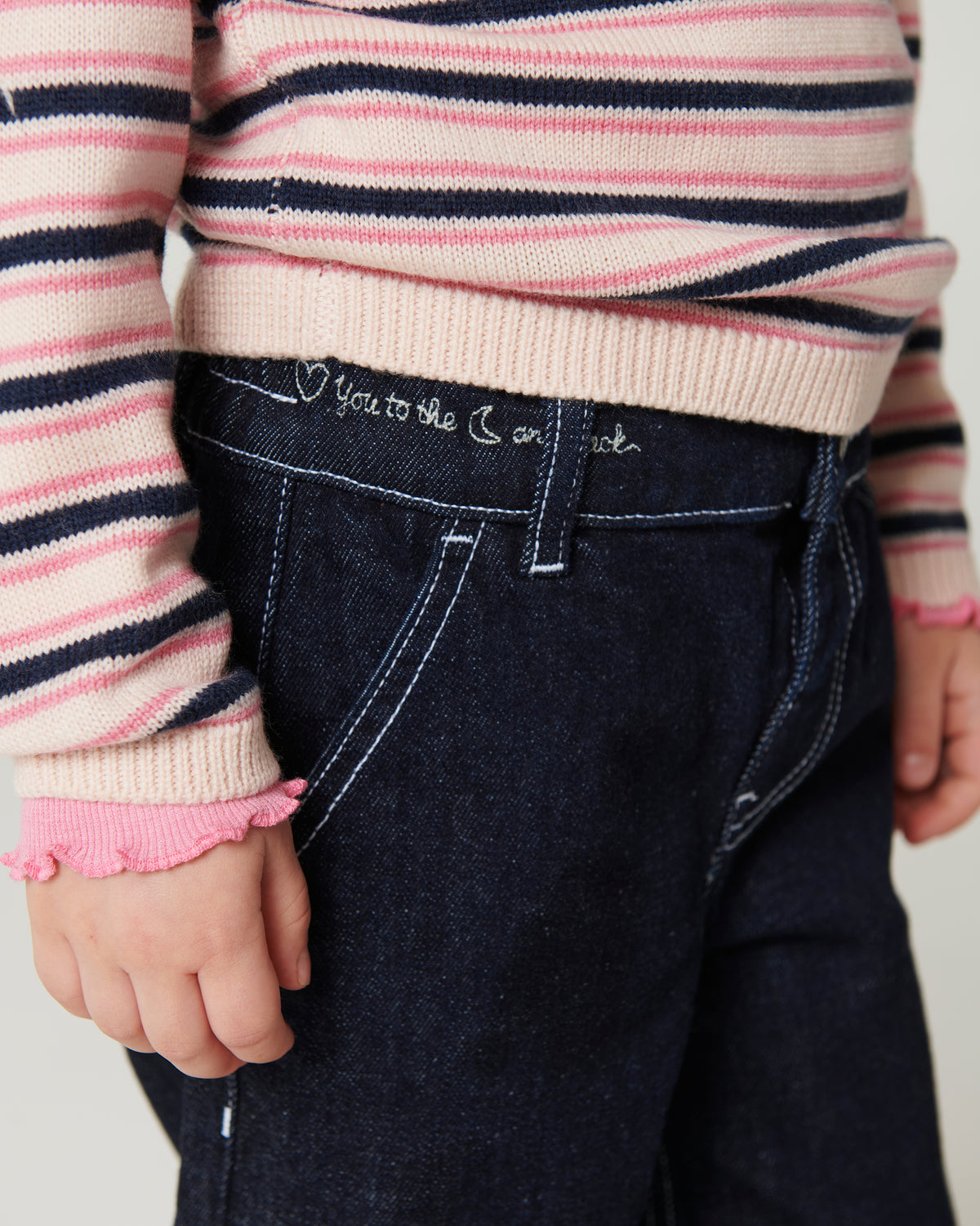 Organic Balloon Jeans met Hartjes op Achterzakken