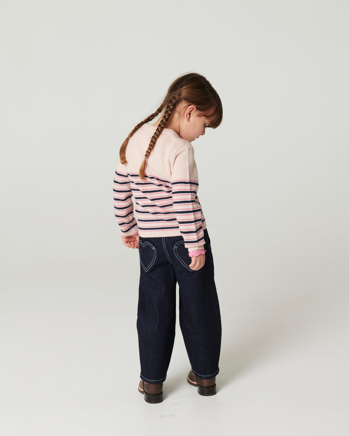 Organic Balloon Jeans met Hartjes op Achterzakken