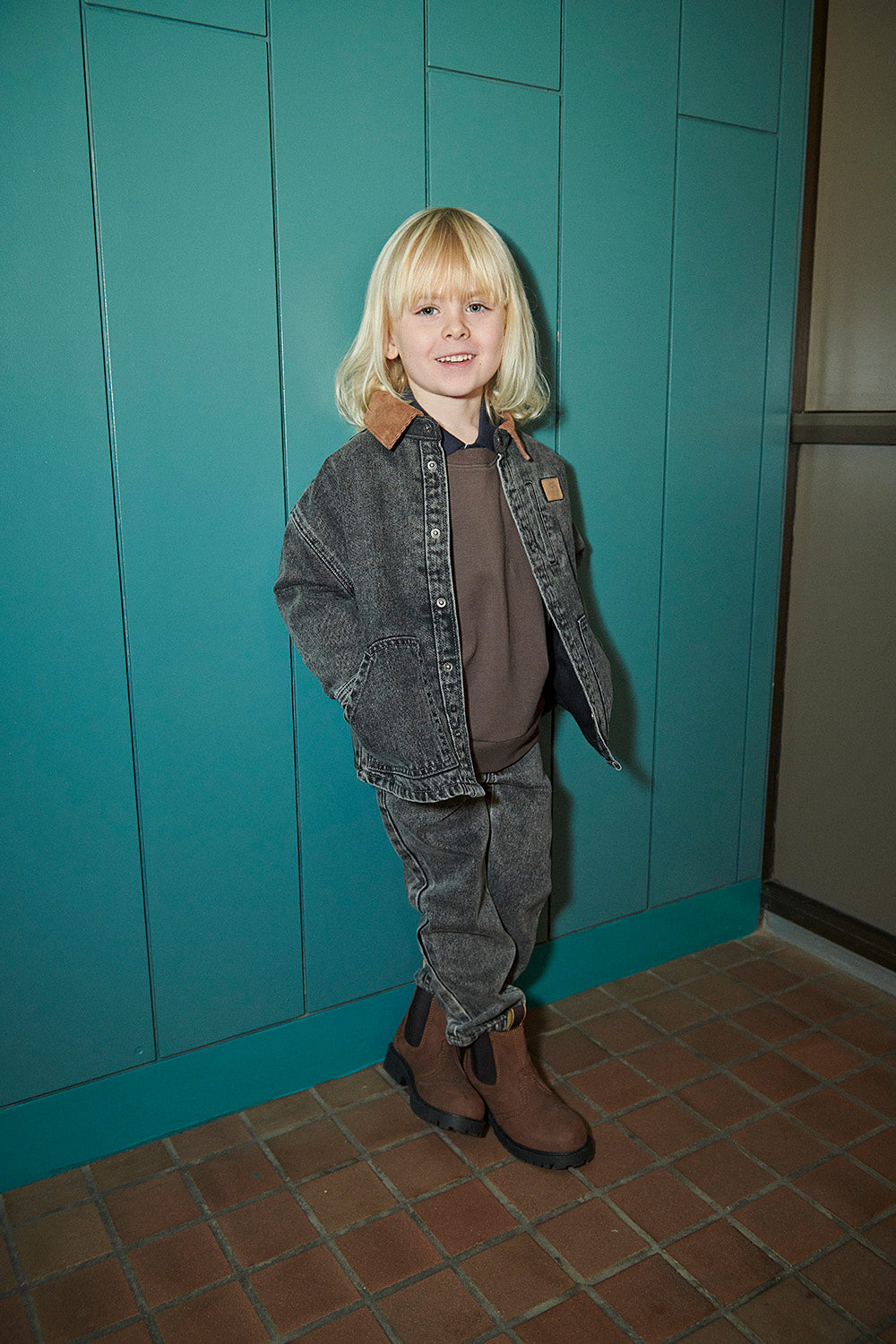 Organic Junior Jeans Regular Fit - Grijs en Blauw