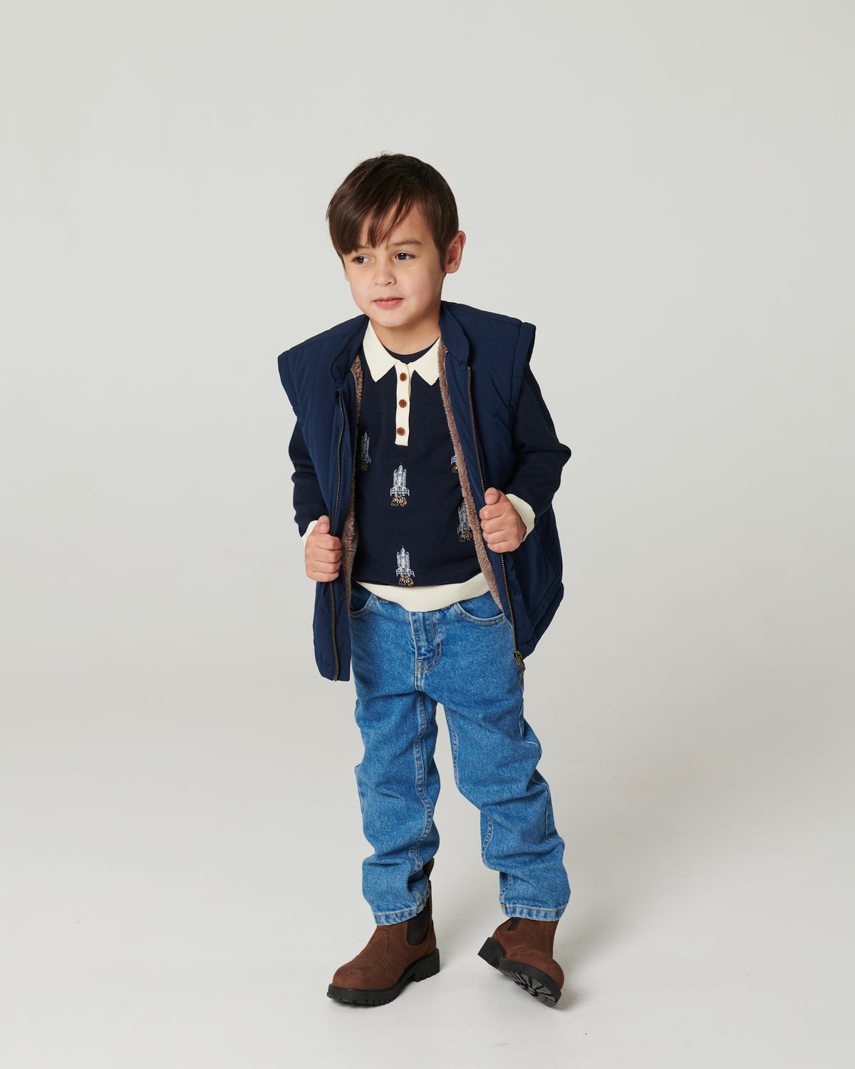 Organic Junior Jeans Regular Fit - Grijs en Blauw