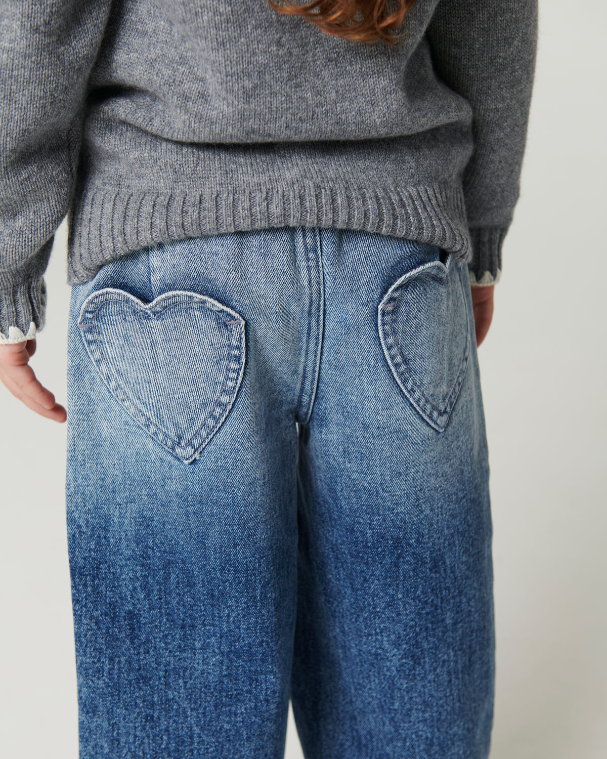 Organic Balloon Jeans met Hartjes op Achterzakken