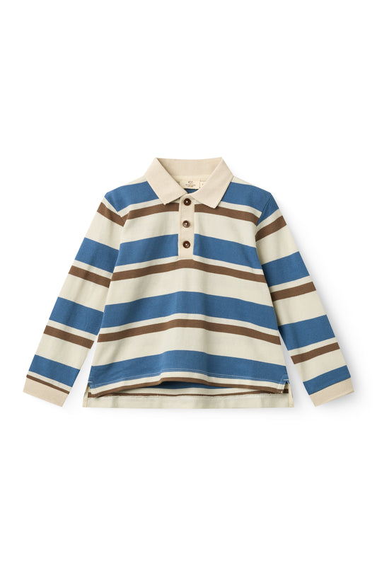 Gestreepte Piqué Polo met Lange Mouw