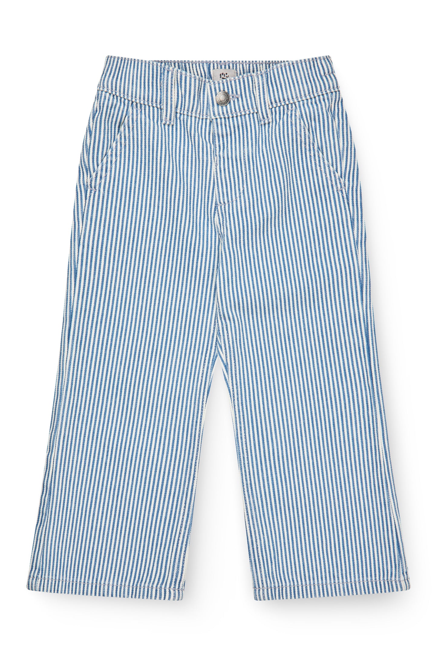 Y/D Twill Broek met Wijde Pijp en Borduursel