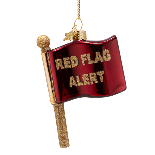 Vondels Kerstbal Rode Vlag – Glas – 10,5 cm