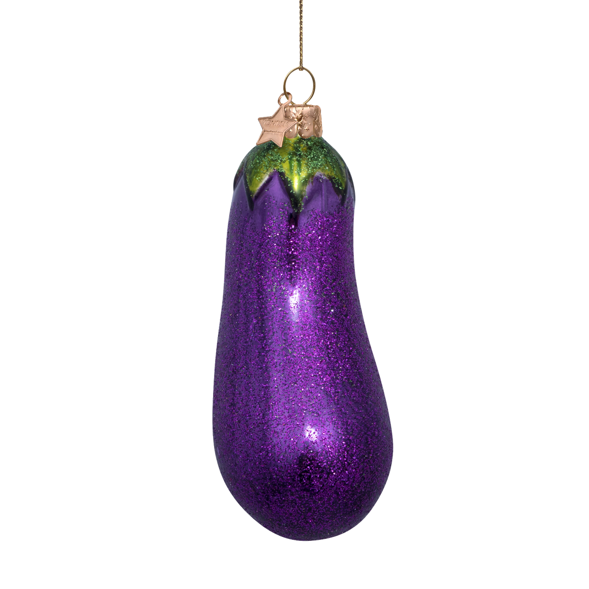 Vondels Kerstbal Aubergine – Paars – Glas – 11 cm