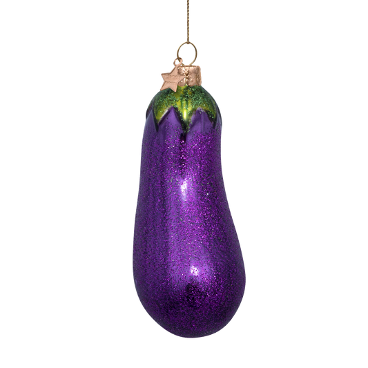 Vondels Kerstbal Aubergine – Paars – Glas – 11 cm