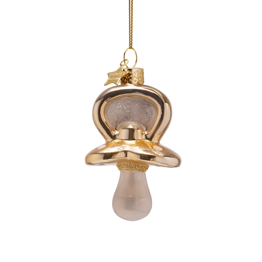 Vondels Kerstbal Speentje – Goud – Glas – 8 cm