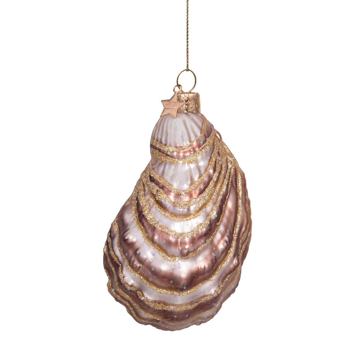 Vondels Kerstbal Oester – Ecru – Glas – 10 cm