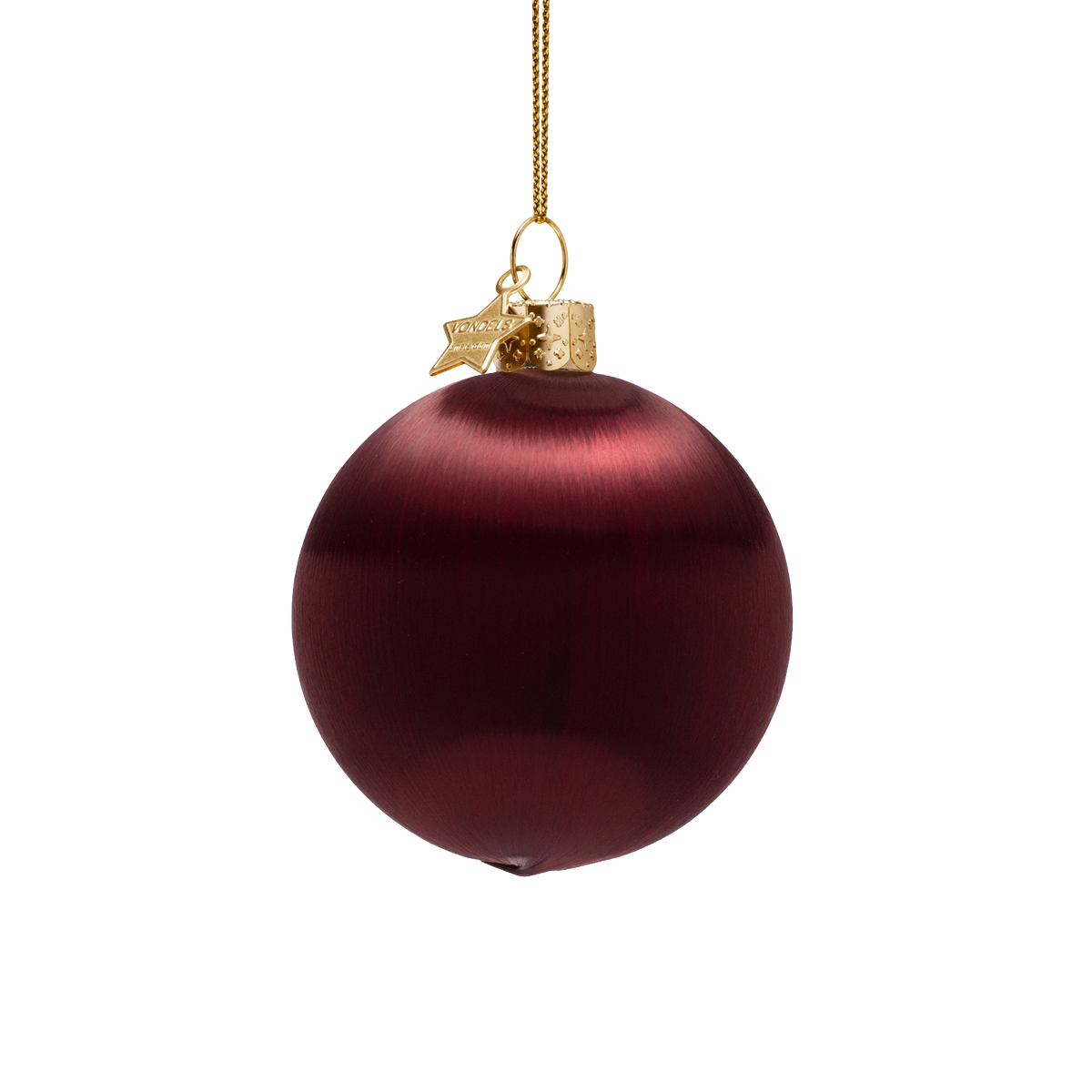 Vondels Kerstballen Burned – Bordeaux/Roze – Set van 4 – ø 8 cm – in Cadeaudoos