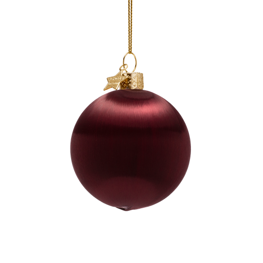 Vondels Kerstballen Burned – Bordeaux/Roze – Set van 4 – ø 8 cm – in Cadeaudoos
