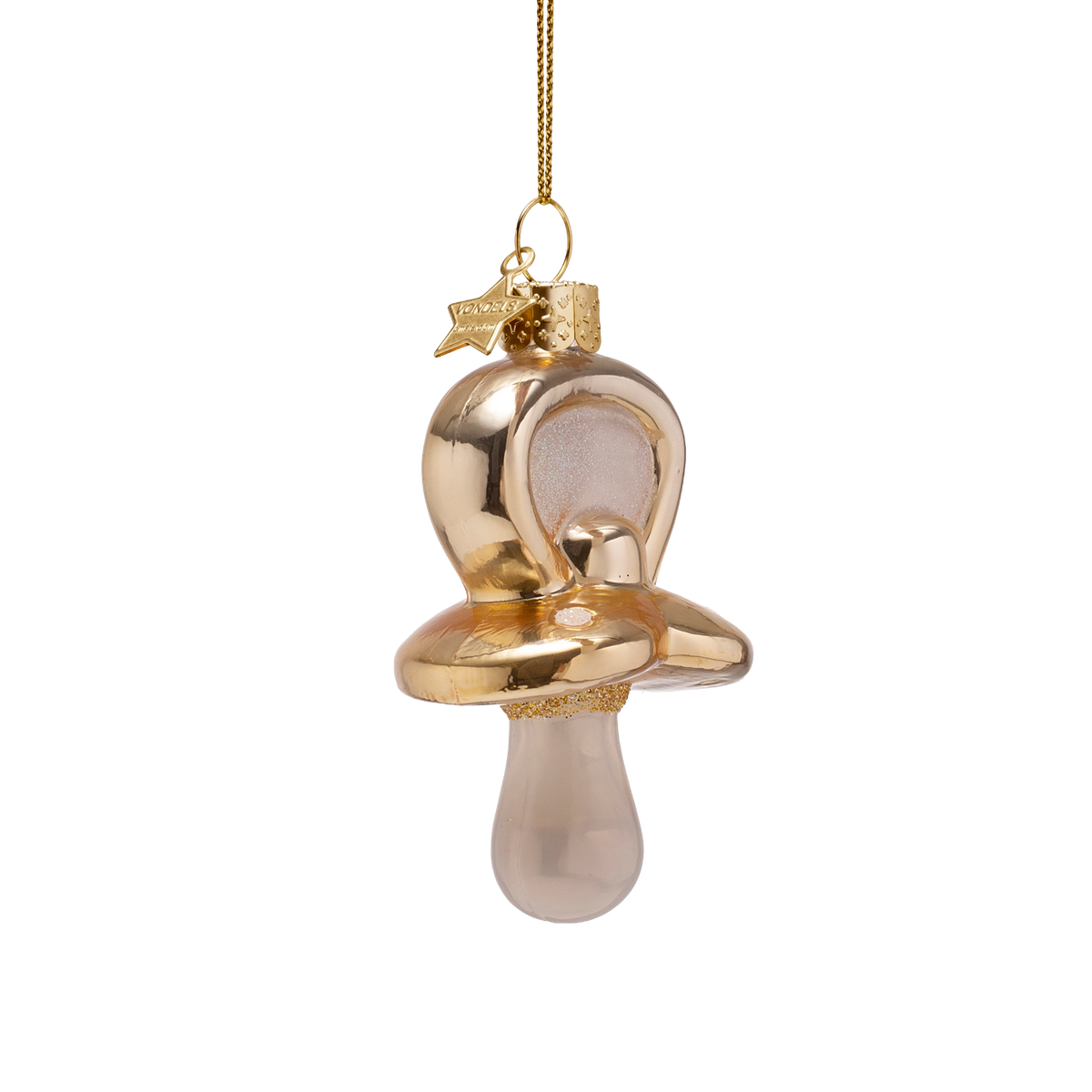 Vondels Kerstbal Speentje – Goud – Glas – 8 cm