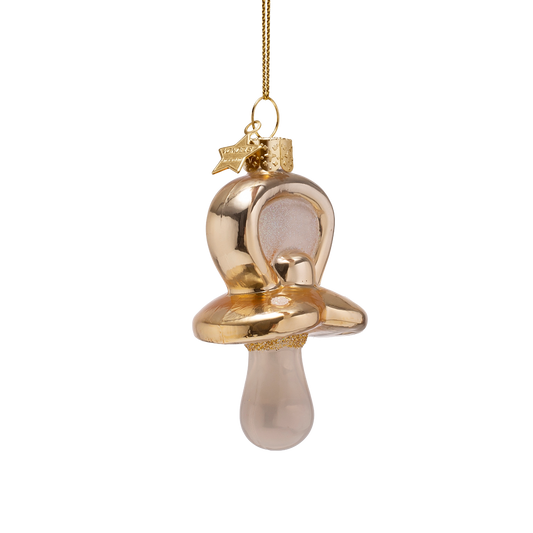 Vondels Kerstbal Speentje – Goud – Glas – 8 cm
