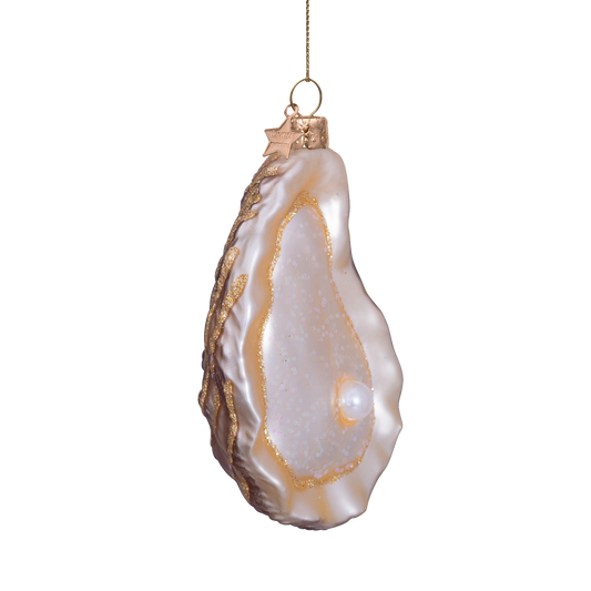 Vondels Kerstbal Oester – Ecru – Glas – 10 cm