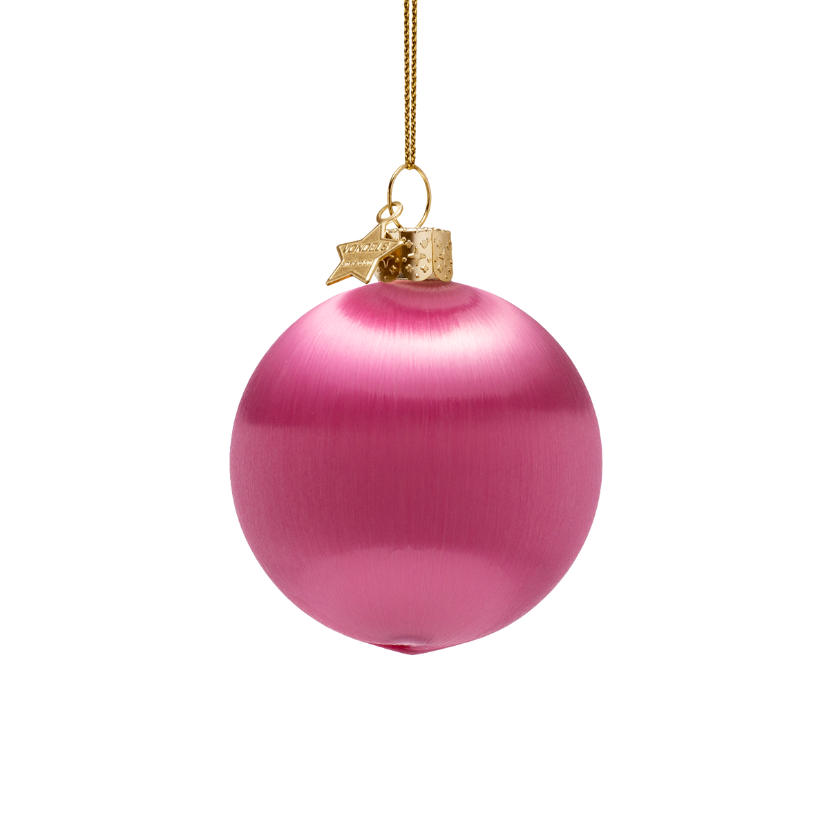 Vondels Kerstballen Burned – Bordeaux/Roze – Set van 4 – ø 8 cm – in Cadeaudoos
