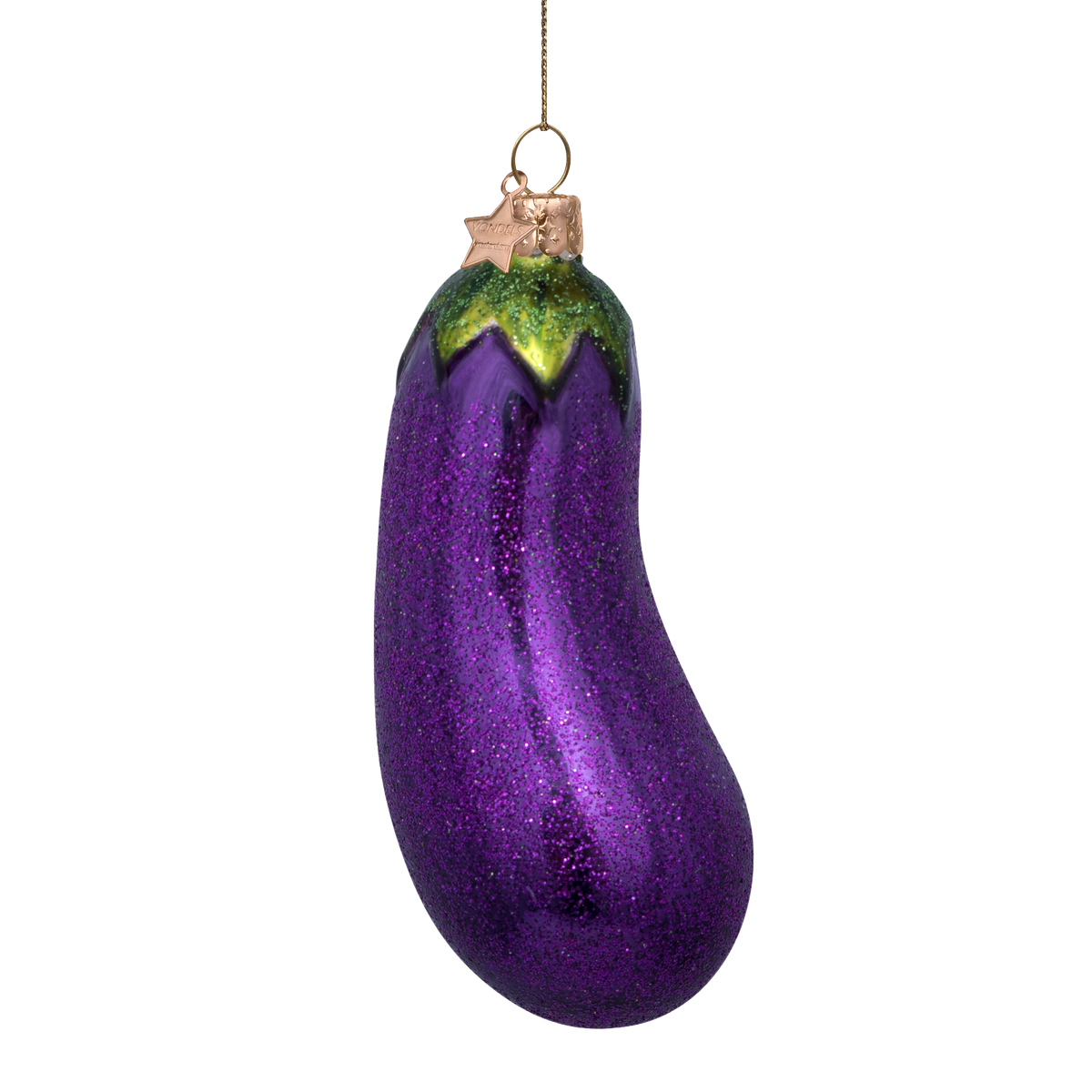 Vondels Kerstbal Aubergine – Paars – Glas – 11 cm
