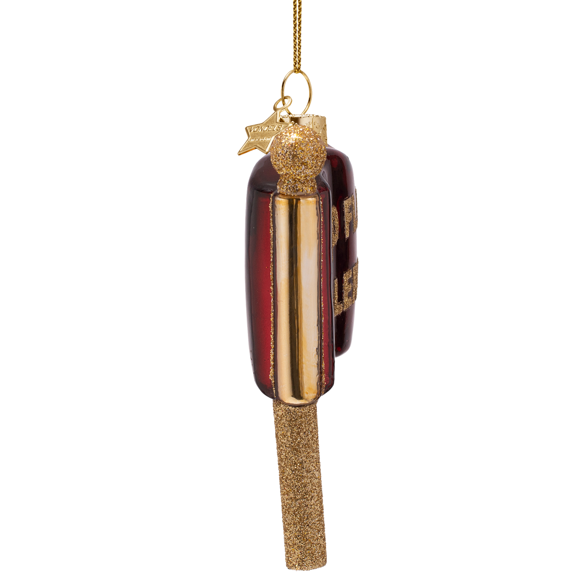 Vondels Kerstbal Rode Vlag – Glas – 10,5 cm