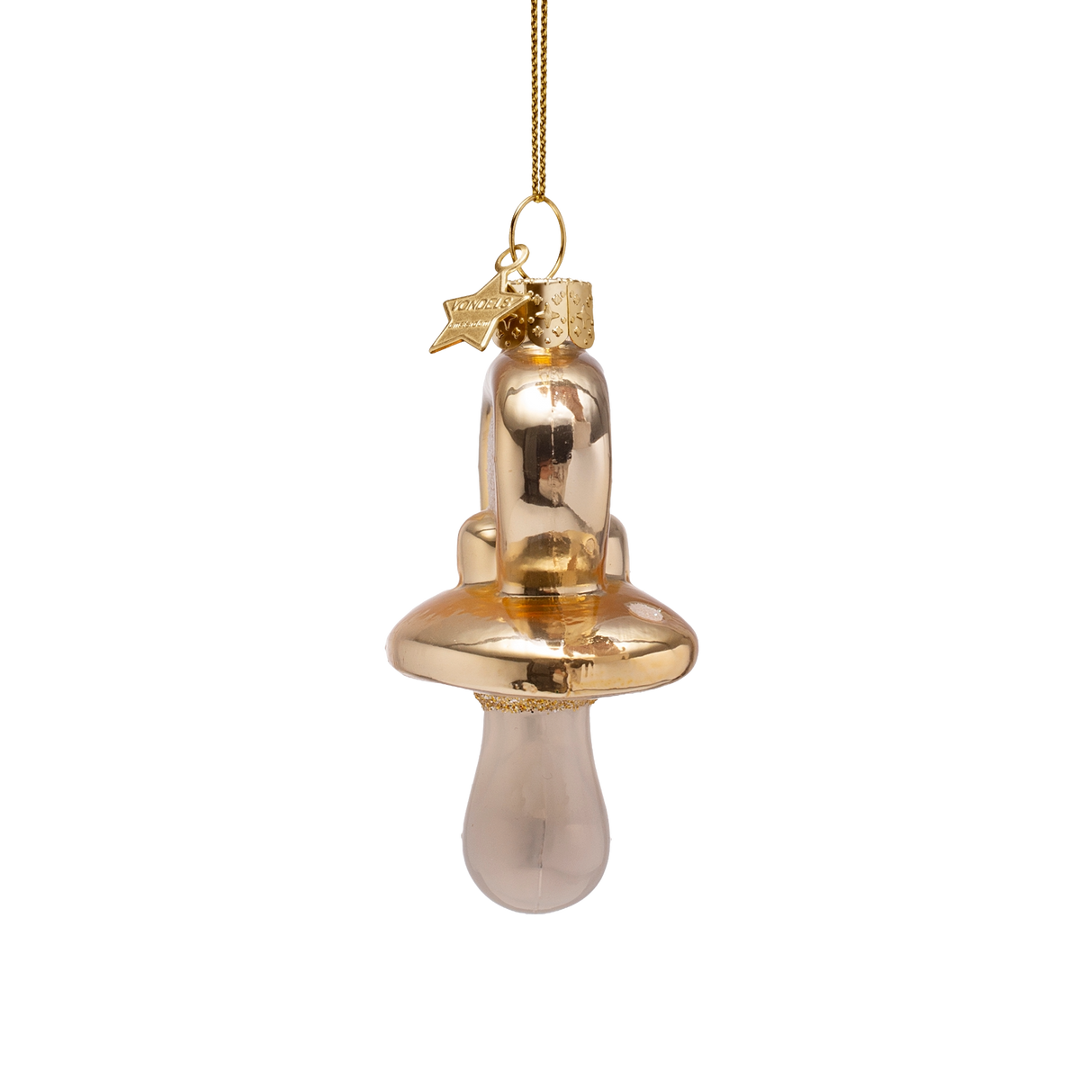 Vondels Kerstbal Speentje – Goud – Glas – 8 cm