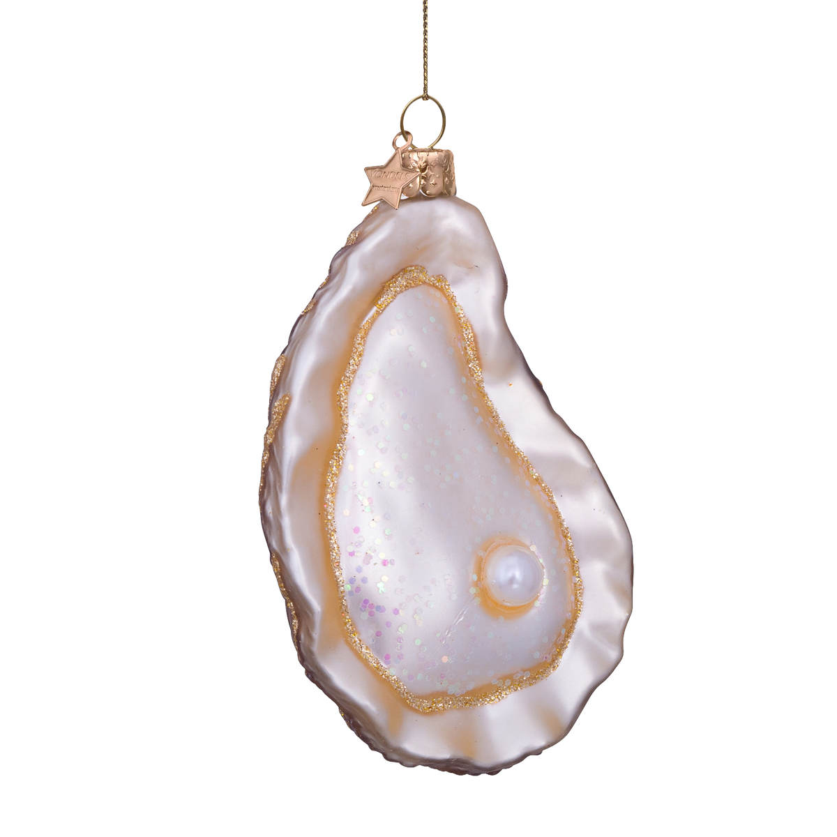 Vondels Kerstbal Oester – Ecru – Glas – 10 cm