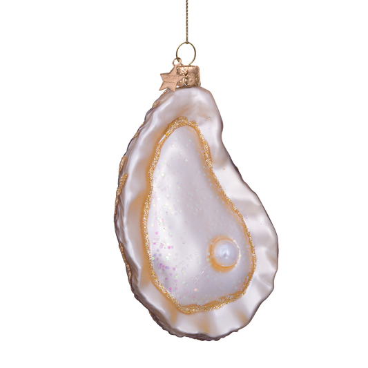 Vondels Kerstbal Oester – Ecru – Glas – 10 cm